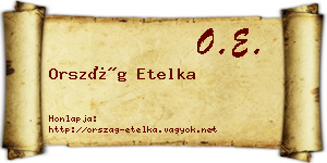 Ország Etelka névjegykártya
